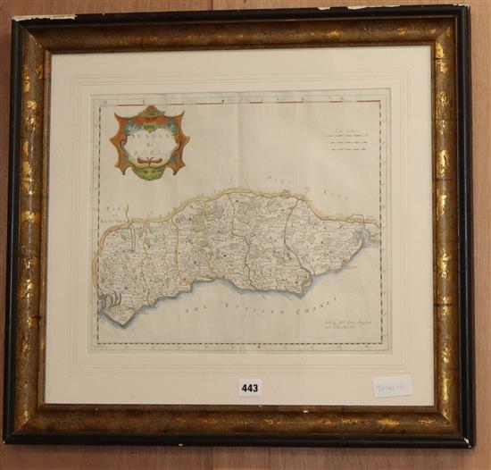 A Blaeu map of Sussex, 35 x 42cm